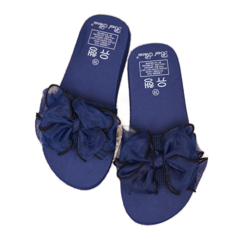 Best Shoes Pantofole in schiuma con fiocco blu 1