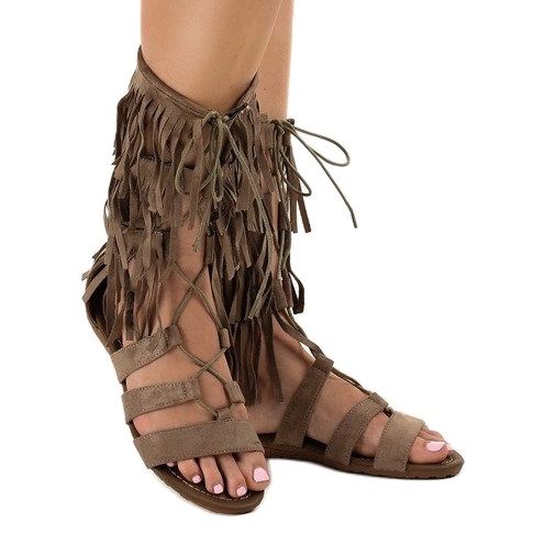Sandali gladiatore flat tortora D-41 beige 1