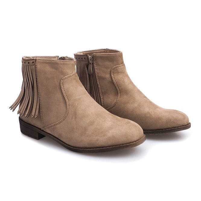 Stivali in camoscio stile boho 8355 Beige 2