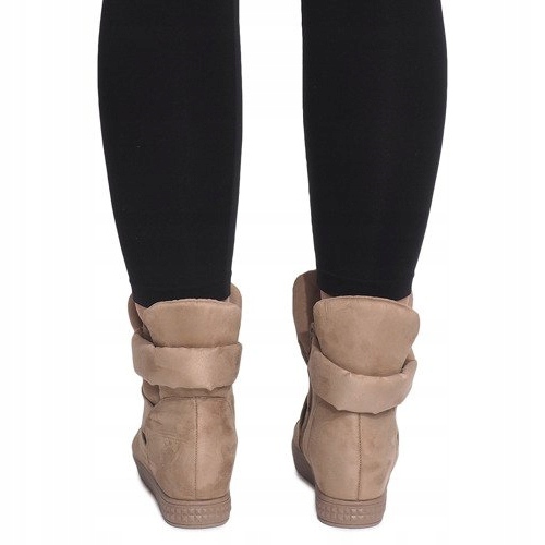 Sneakers Con Zeppa Con Velcro 1703 Camel marrone 1