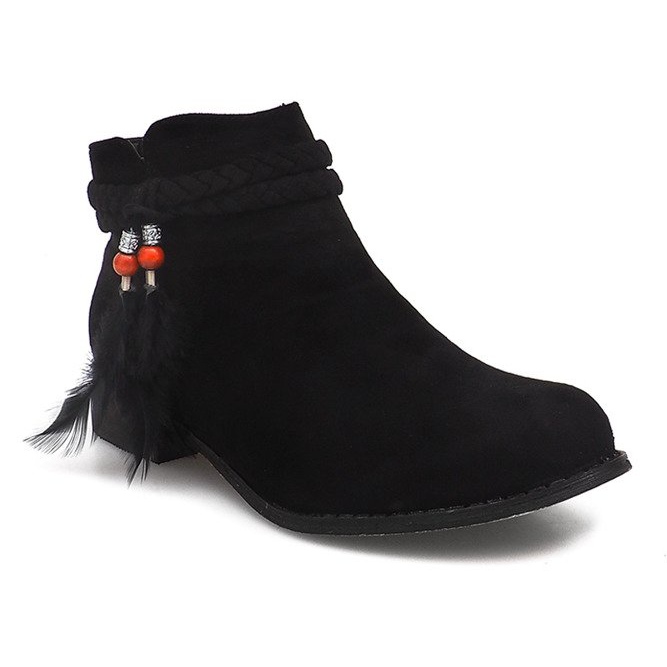 Stivaletti in pelle scamosciata Stivali Jodhpur H1911 Nero 2