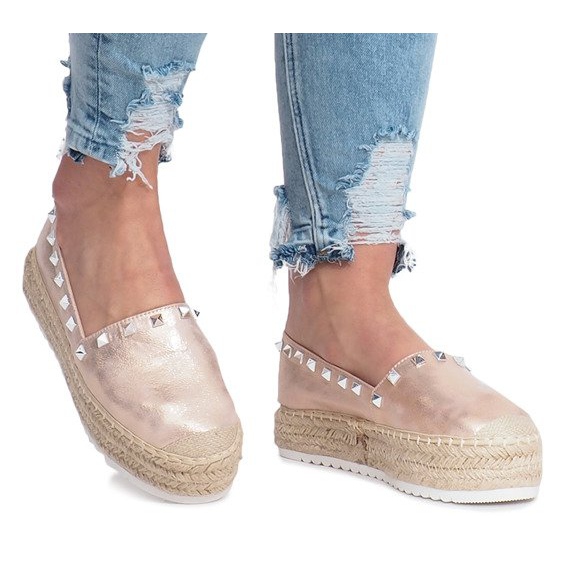 Espadrillas champagne sulla zeppa Glam multicolore rosa 1