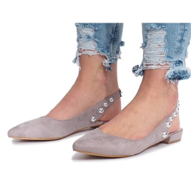 Ballerine grigie con borchie Marou grigio 1