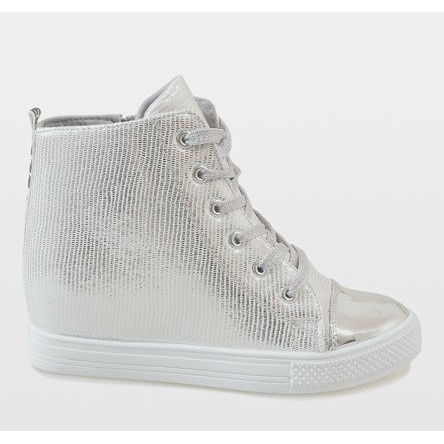 Sneakers con zeppa argento 29333-2 grigio 2