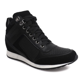 Sneakers con zeppa 58804 Nere nero 1