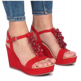 Sandali con zeppa Red Liris rosso 2