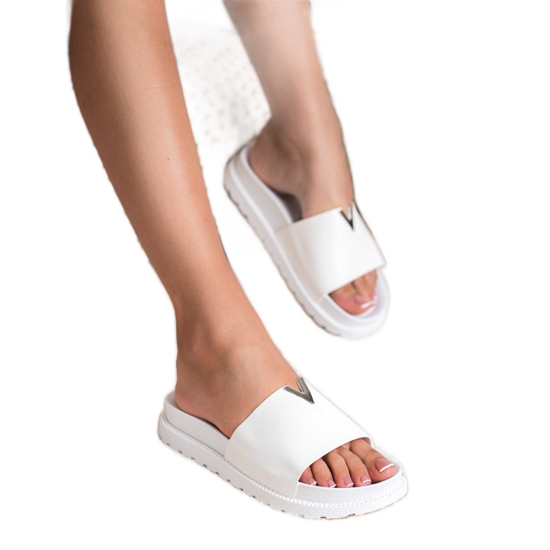 SHELOVET Pantofole Sulla Piattaforma bianca 1