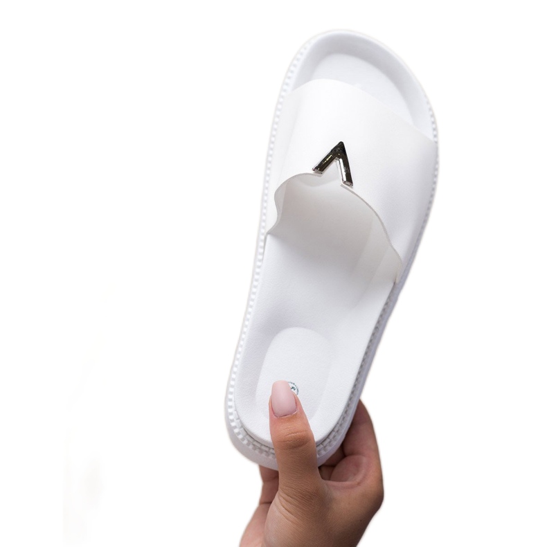 SHELOVET Pantofole Sulla Piattaforma bianca 2
