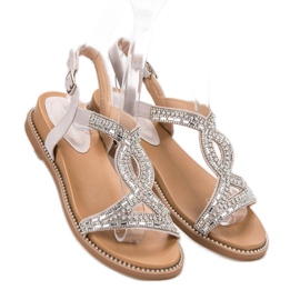 Bello Star Sandali In Camoscio Con Cristalli grigio 1