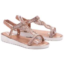 Bestelle Sandali slip-on sulla piattaforma rosa 1
