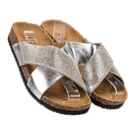SHELOVET Pantofole classiche argento grigio 1