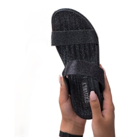 EXQUILY Pantofole di gomma alla moda nero 1