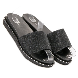 SHELOVET Ciabatte In Gomma Con Cubic Zirconia nero 1