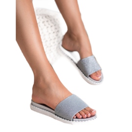 SHELOVET Ciabatte In Gomma Con Cubic Zirconia grigio 2