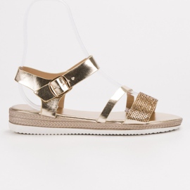 SHELOVET Sandali alla moda con zirconi cubici d'oro 1
