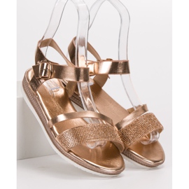 SHELOVET Sandali alla moda con zirconi cubici rosa giallo 1