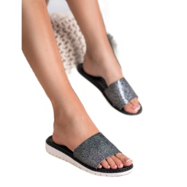 Fashion Pantofole lucide alla moda nero 2