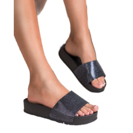 SHELOVET Pantofole di gomma sulla piattaforma nero 1