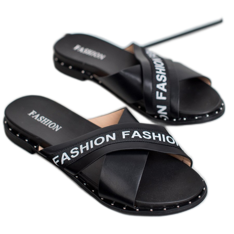 SHELOVET Pantofole nere alla moda nero 1
