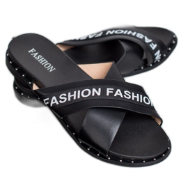 SHELOVET Pantofole nere alla moda nero 2