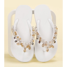 SHELOVET Infradito in gomma con ornamenti bianco 1