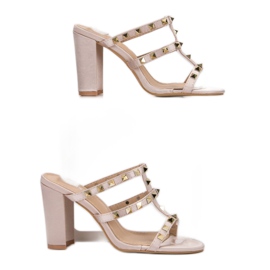 SDS Sandali rock su tacchi alti marrone 2