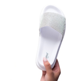 SHELOVET Pantofole Con Cristalli bianco 2