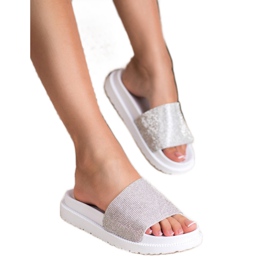 SHELOVET Pantofole Con Cristalli bianca 1