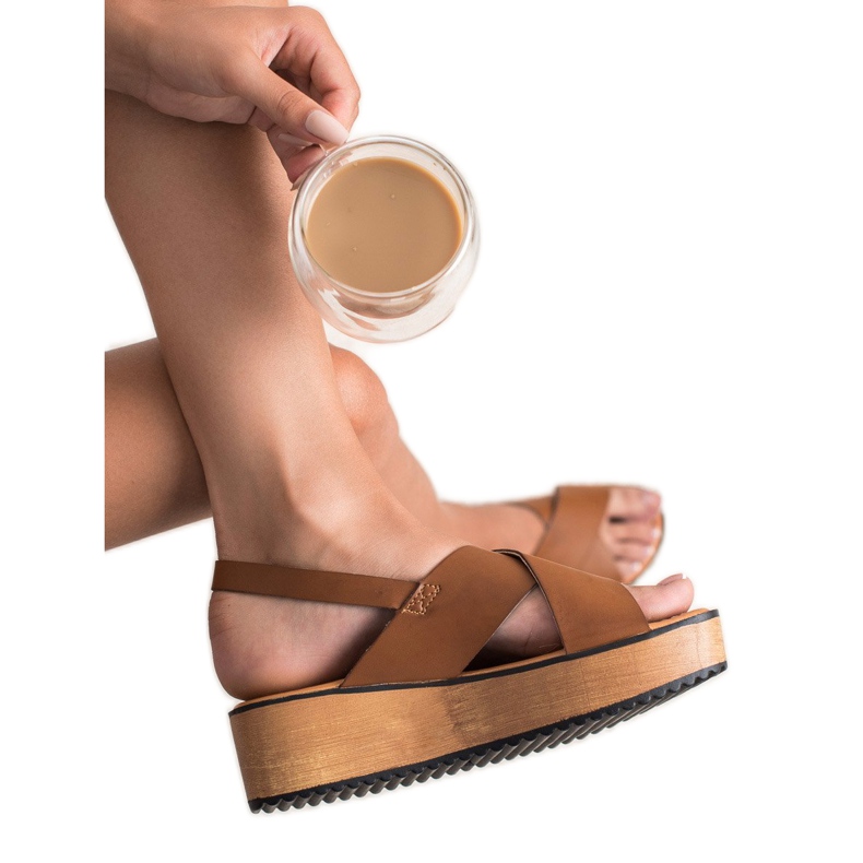 SHELOVET Sandali Sulla Piattaforma marrone 2