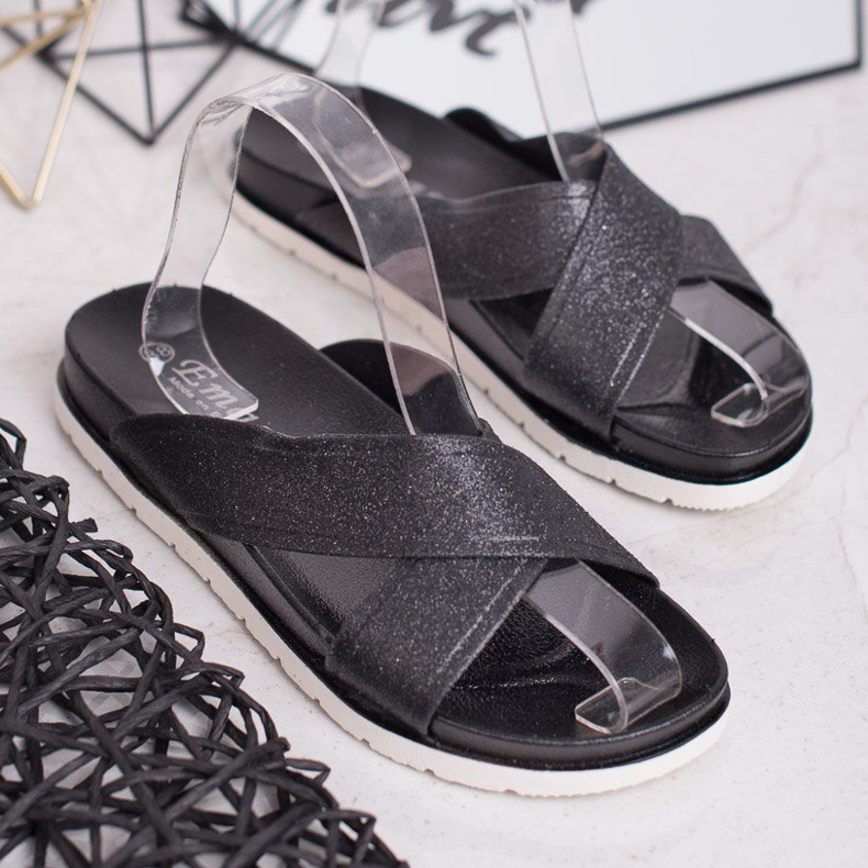 Emaks Pantofole Nere Con Glitter nero 2