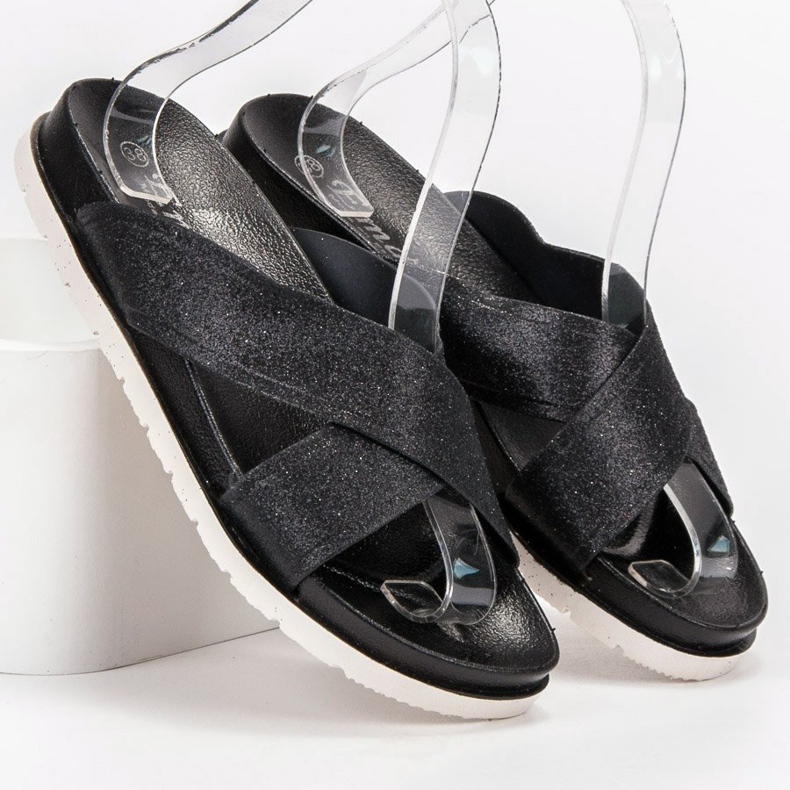 Emaks Pantofole Nere Con Glitter nero 1