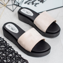 SHELOVET Sandali con zeppa marrone 1