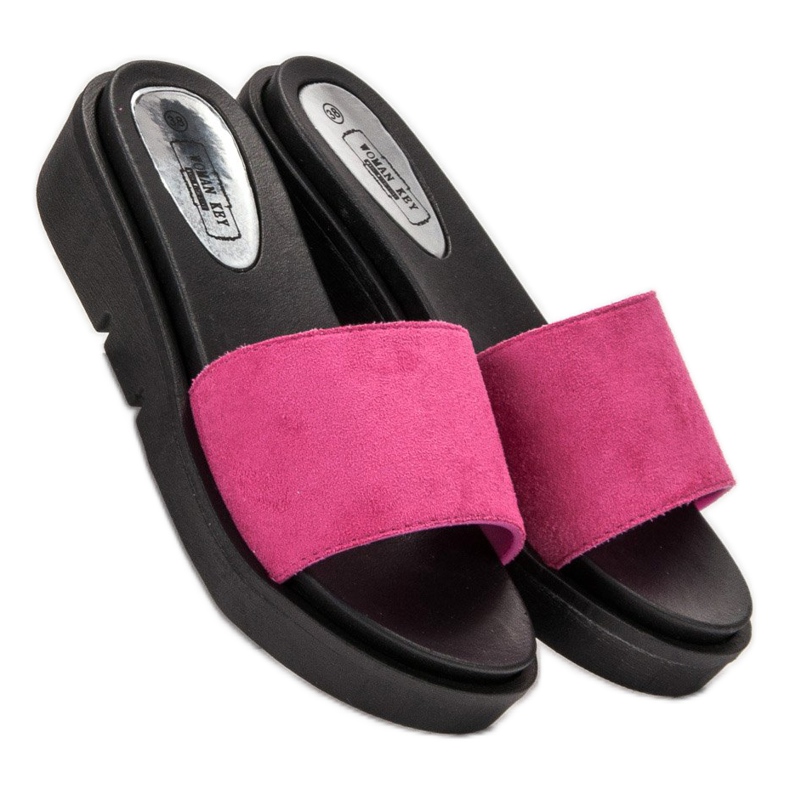 SHELOVET Sandali con zeppa rosa 1