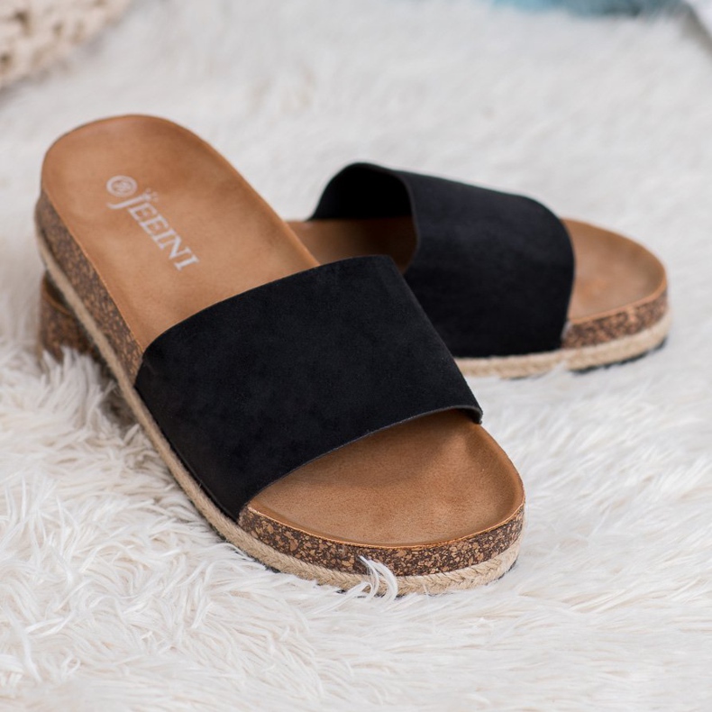 SHELOVET Espadrillas in camoscio nero 1