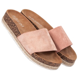 SHELOVET Espadrillas in camoscio rosa 1