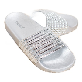 Bestelle Pantofole di gomma con perline grigio 1