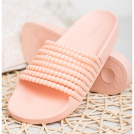 Bestelle Pantofole di gomma con perline rosa 1