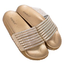 Bestelle Pantofole di gomma con perline giallo 2