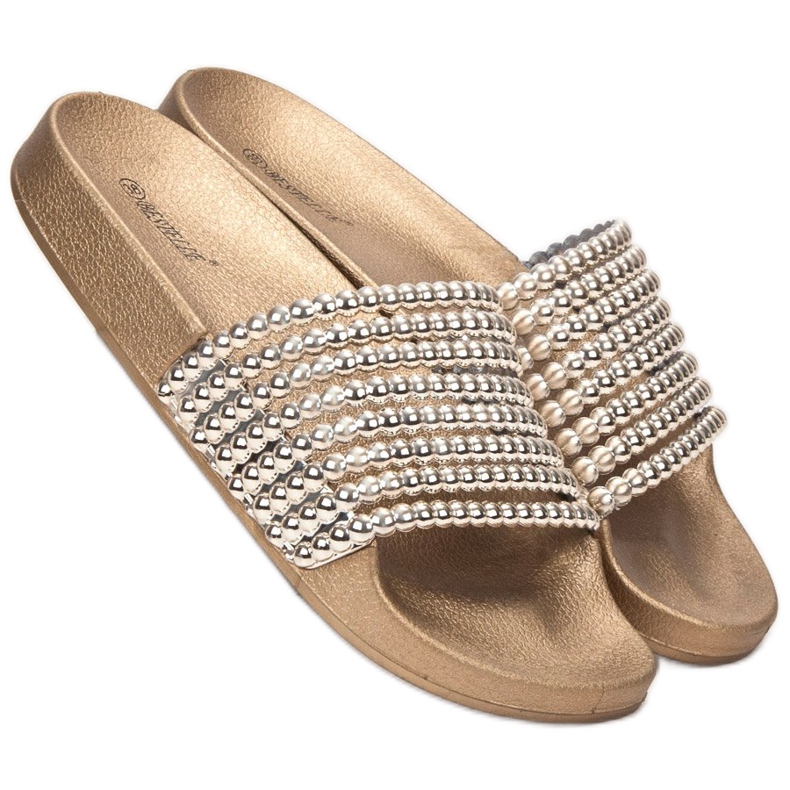 Bestelle Pantofole di gomma con perline giallo 1