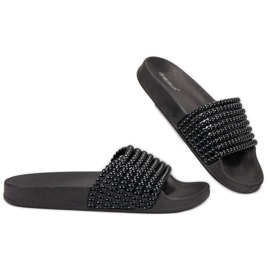 Bestelle Pantofole di gomma con perline nero 1