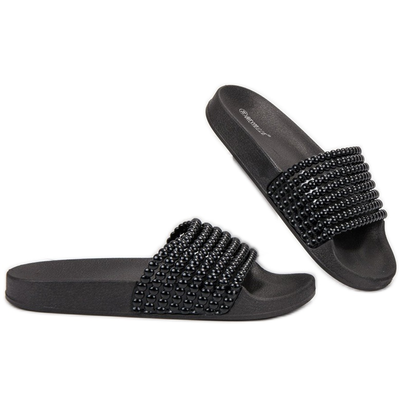 Bestelle Pantofole di gomma con perline nero 1