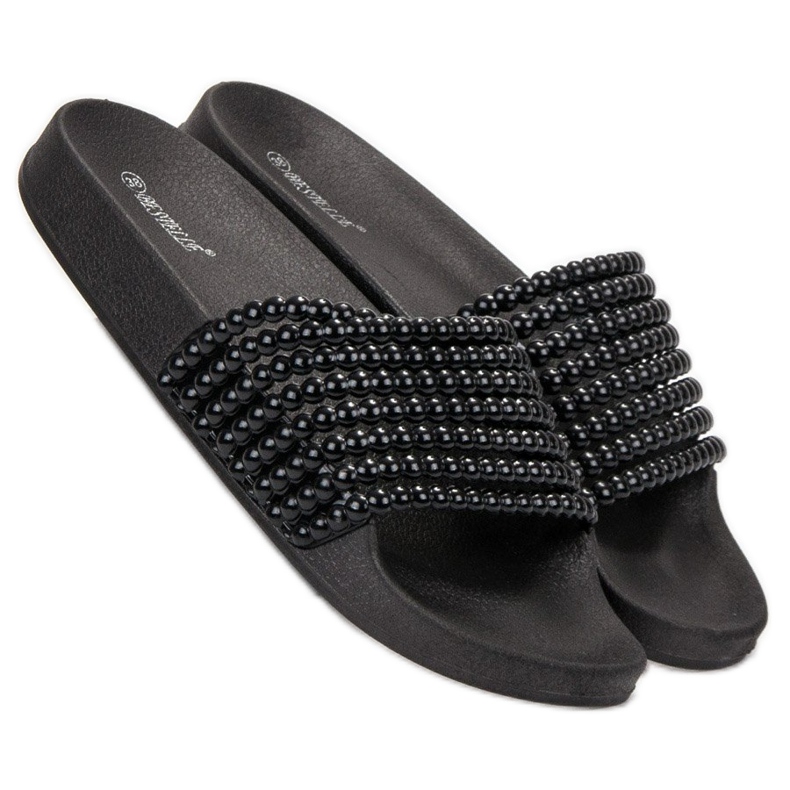 Bestelle Pantofole di gomma con perline nero 2