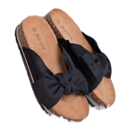 SHELOVET Pantofole In Camoscio Con Cristalli nero 1