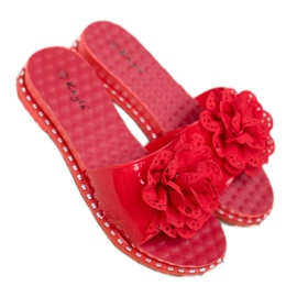 Kayla Infradito in gomma rossa rosso 1
