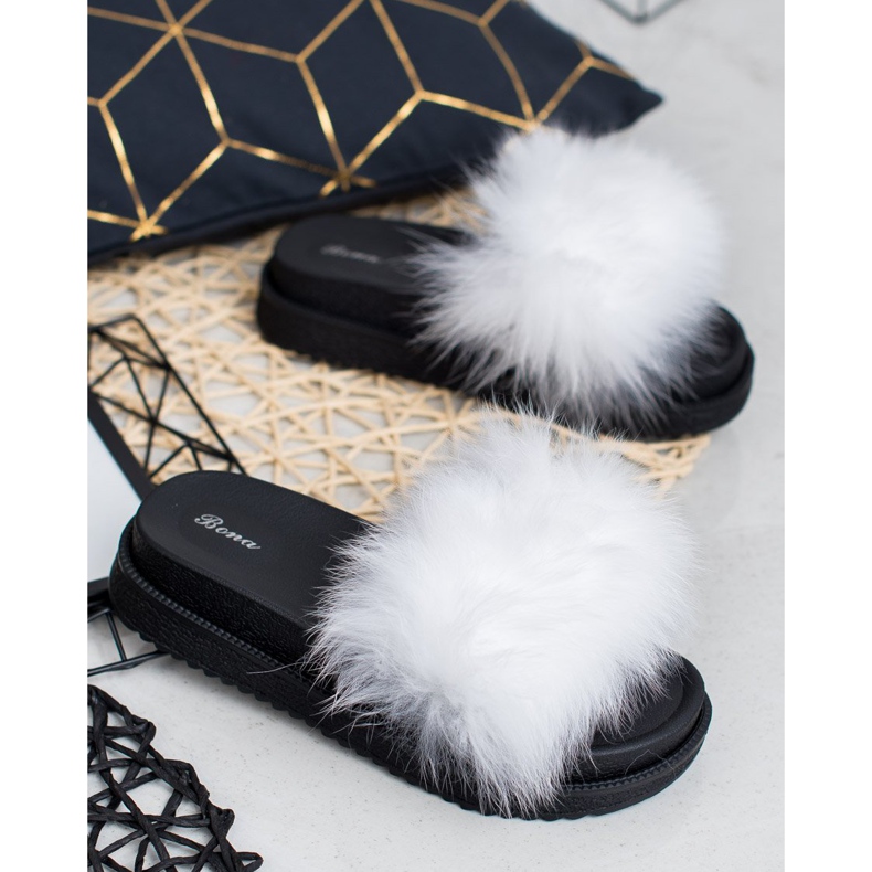 SHELOVET Pantofole Con Pelliccia bianco 1