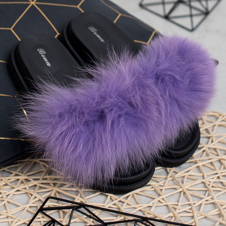 SHELOVET Pantofole Con Pelliccia viola 2