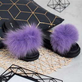 SHELOVET Pantofole Con Pelliccia viola 1