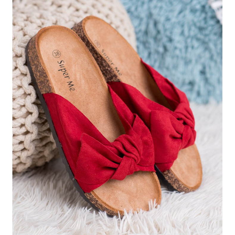 Super Me Pantofole rosse alla moda rosso 1