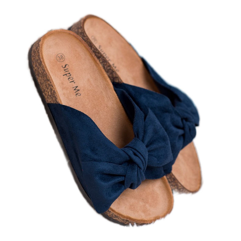 Super Me Pantofole blu navy alla moda 1