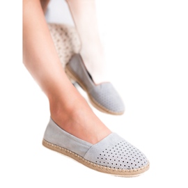 SHELOVET Espadrillas in pelle grigio 2
